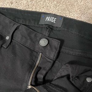 PAIGE Black Skinny Jeans with Deep Color